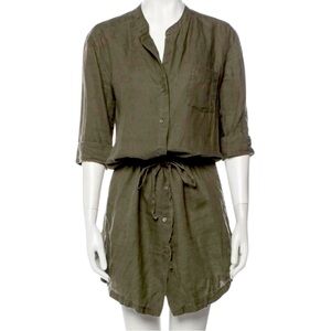 NWOT JAMES PERSE  Linen SHIRT DRESS  Olive Green Size 3 Medium